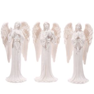 Tall Elegant White Standing Angel Figurine | Bed Sava