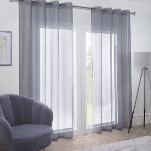 Aries  Eyelet Voile Curtain Panel | Bed Sava