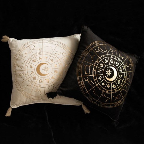 35cm Square Off White Astrology Wheel Cushion | Bed Sava