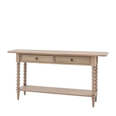 Gallery Direct Artisan Natural Oak 2 Drawer Console Table 1650x400x800