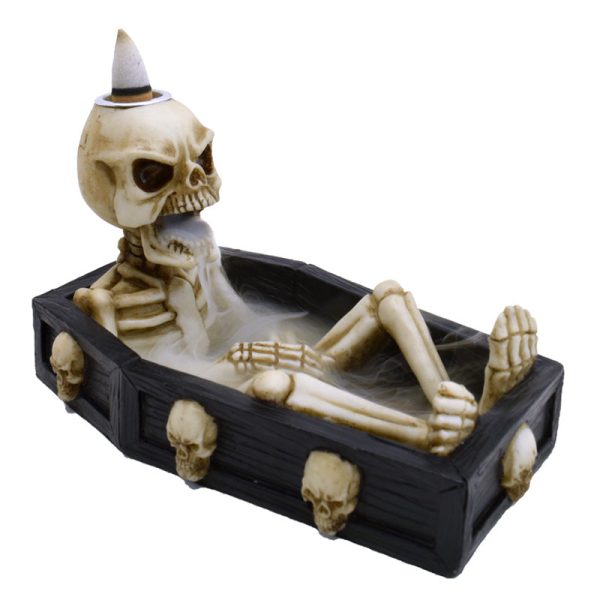 Backflow Incense Burner  Skeleton in the Coffin | Bed Sava