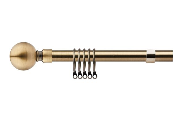 Ball  Extendable Curtain Pole with rings and pair of end finials | Bed Sava
