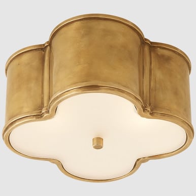 Visual Comfort Basil Small Brass Flush Mount Ceiling Light by Alexa Hampton