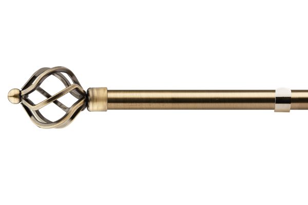 Bird Cage  Extendable Curtain Pole with pair of end finials | Bed Sava