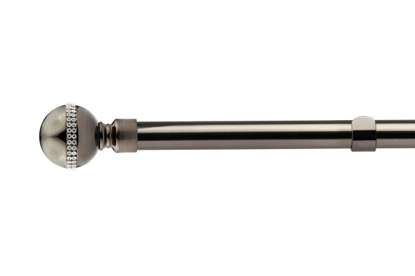 Bling Diamond  Extendable Curtain Pole with pair of end finials | Bed Sava