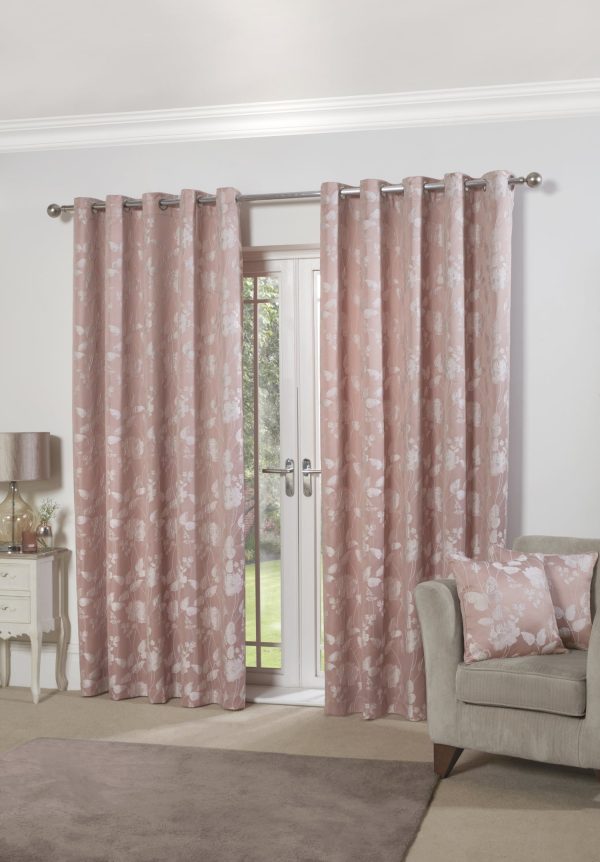 Butterfly Meadow  Lined Eyelet Jacquard Curtains | Bed Sava