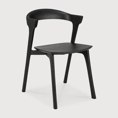 Ethnicraft Bok Black Oak Dining Chair - Solid Black Oak Construction - New - 50x53x76 cm - 4 Living
