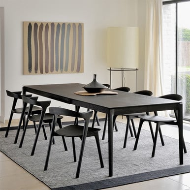 Ethnicraft Black Extendable Dining Table Bok 200/300 x 100 x 76