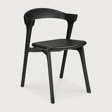 Ethnicraft Bok Dining Chair Black With Black Leather