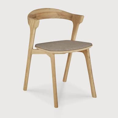 Ethnicraft Bok Dining Chair Oak & Grey Fabric