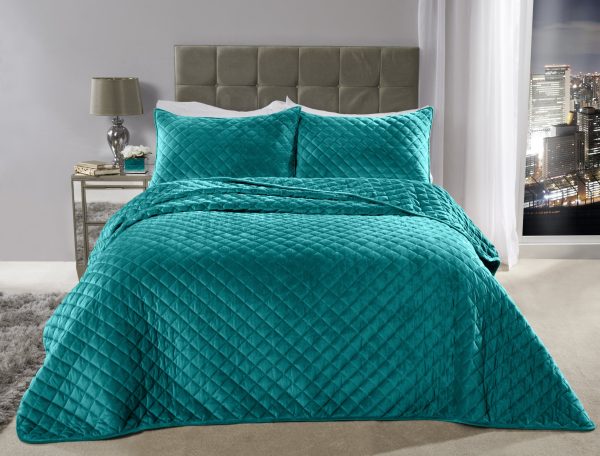 Regent  Quilted Soft Touch Velvet Bedspread Set | Bed Sava