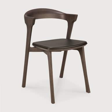 Ethnicraft Bok Dining Chair Brown With Leather
