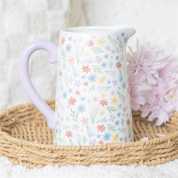 Spring Floral Print Ceramic Flower Jug | Bed Sava