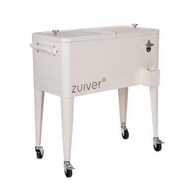 Cream Outdoor Drinks Cooler On Wheels - Retro