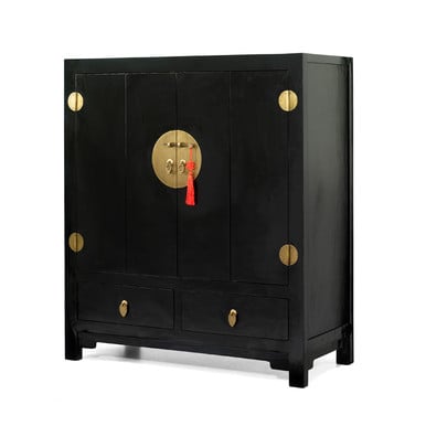 Chinese Black Lacquer TV Cabinet black lacquer
