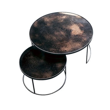 Ethnicraft Round Nesting Coffee Table Bronze