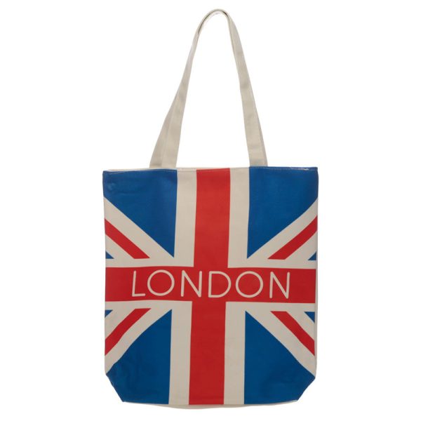 Handy Cotton Zip Up Shopping Bag  London Union Jack | Bed Sava