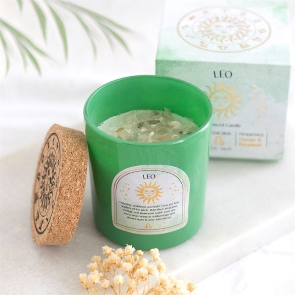 Leo Orange  Bergamot Gemstone Zodiac Candle | Bed Sava