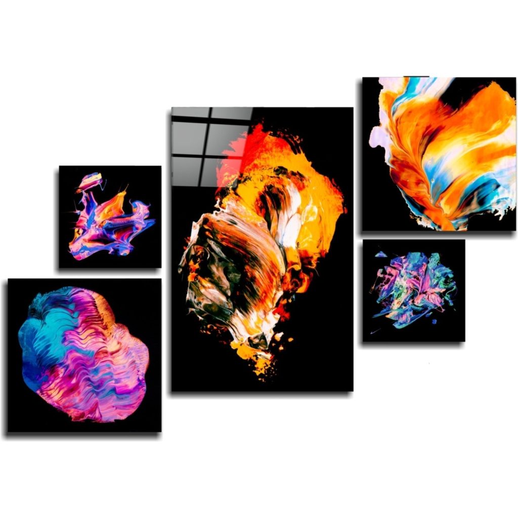 Dance of Colours Combined Glass Wall Art