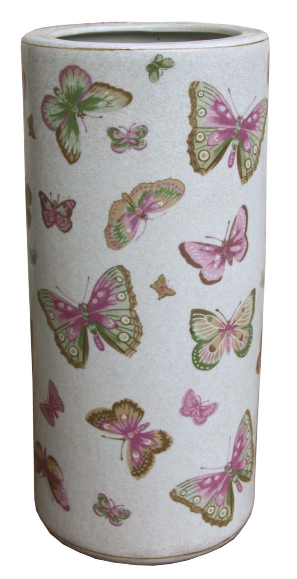 Ceramic Umbrella Stand Butterfly Design | Bed Sava