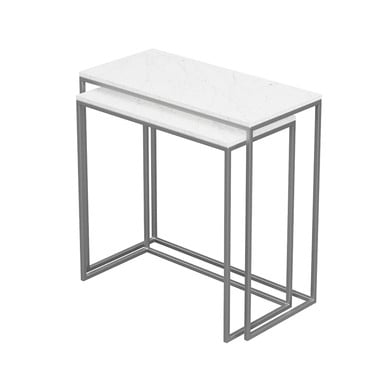 White Marble Top Nest Of Tables Rectangular - Conran Kensington
