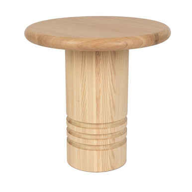Hand Carved Circles Wooden Side Table - Chunk