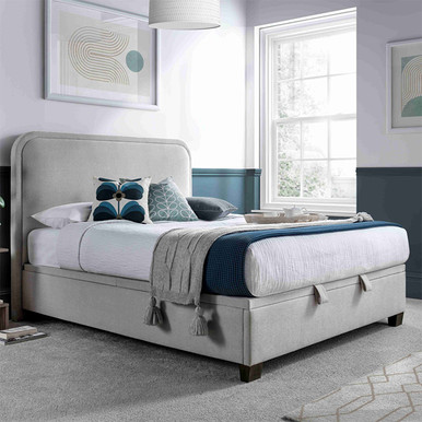 Kaydian Clifton Ottoman Bed double 4'6ft 135x190 cm fabric/leather option:vogue grey