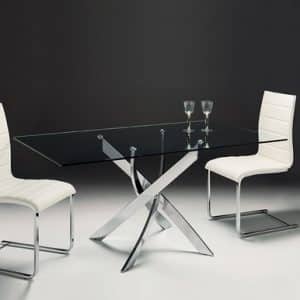 Entwined Glass Rectangular Dining Table | Bed Sava