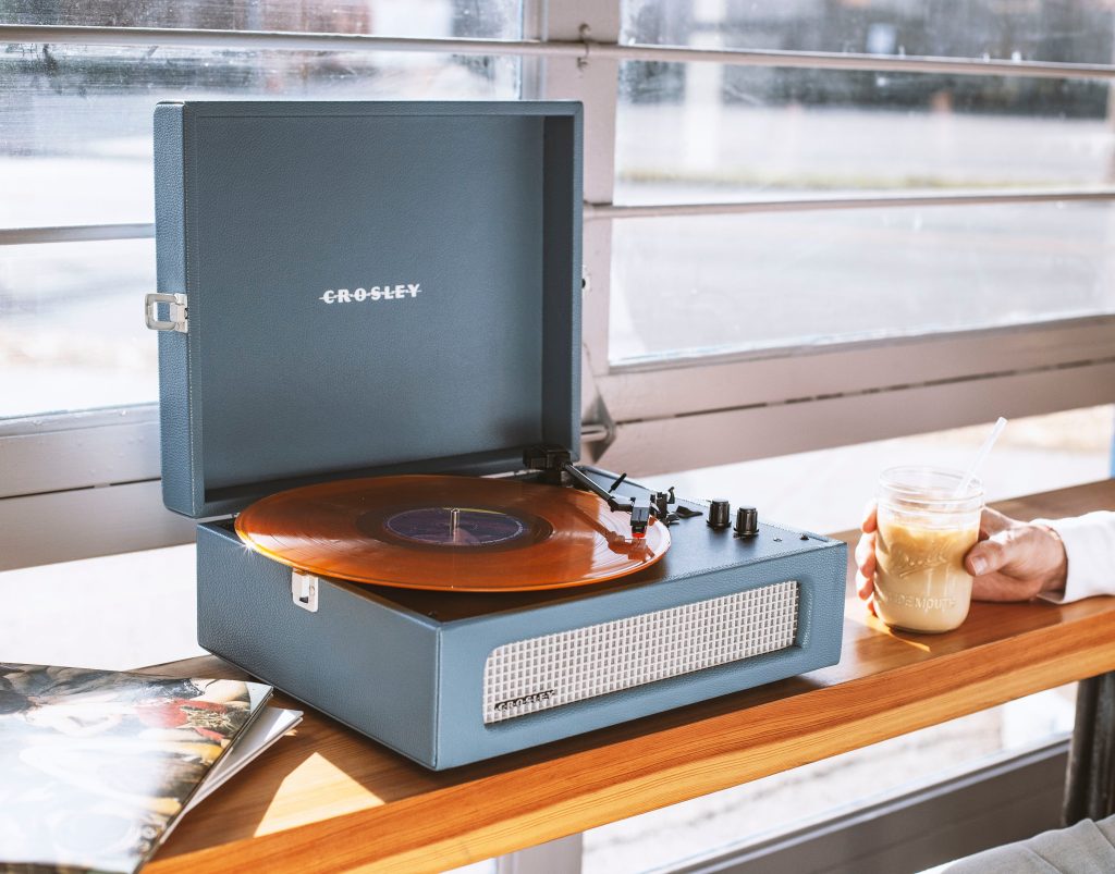 Crosley Voyager Portable Turntable  (Washed Blue)