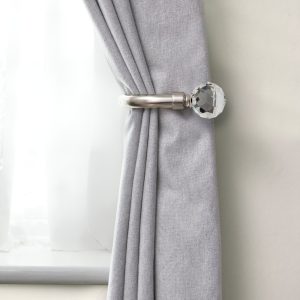 Crystal  Pair of Holdback Tiebacks with End Finials | Bed Sava