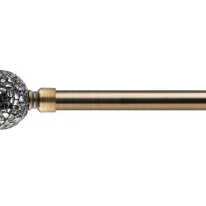 Cut Glass  Extendable Curtain Pole with pair of end finials | Bed Sava