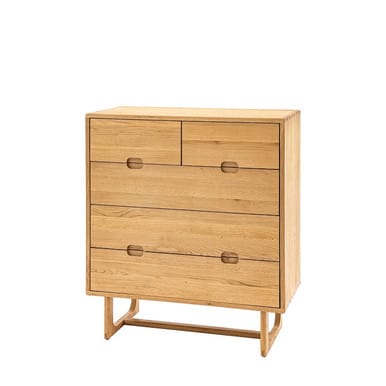 Gallery Direct Craft Natural Oak 5 Drawer Chest 950x450x1060