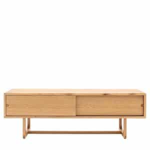 Gallery Direct Craft Natural Oak Media Unit 1400x400x450 | Bed Sava