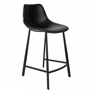 Black Leather Counter Chair - Franky