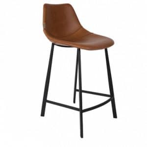 Brown Leather Counter Chair  Franky | Bed Sava
