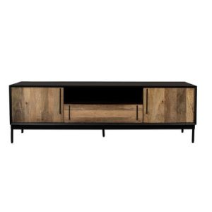 Wood and Black Low Sideboard Nairobi | Bed Sava