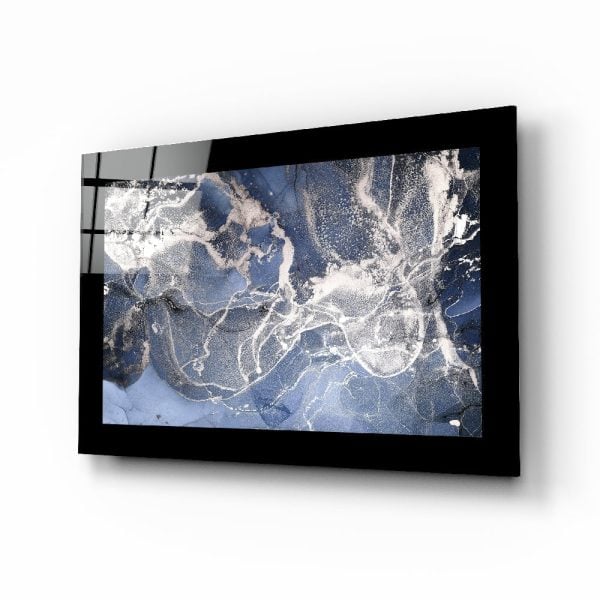 Blue Quartz Glass Wall Art | Bed Sava