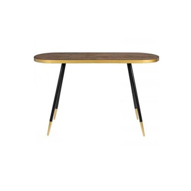 Modern Walnut & Luxe Gold Console Table - Signy
