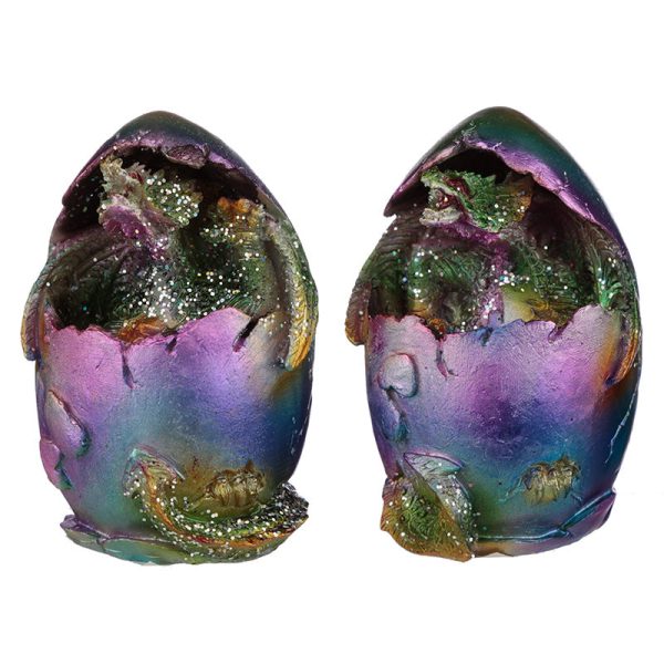 Hatching Egg Metallic Rainbow Dragon Figurine | Bed Sava