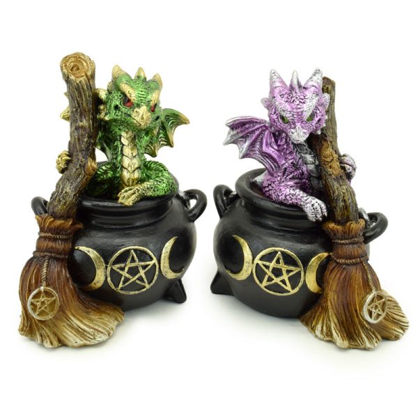 Elements Dragon Figurine  Magical Witches Cauldron | Bed Sava