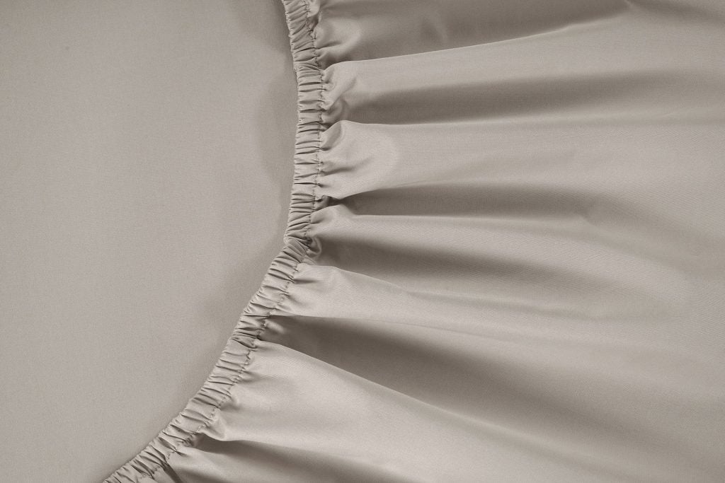 Brookshire Percale Fitted Sheet - Simply Taupe, Double / Taupe