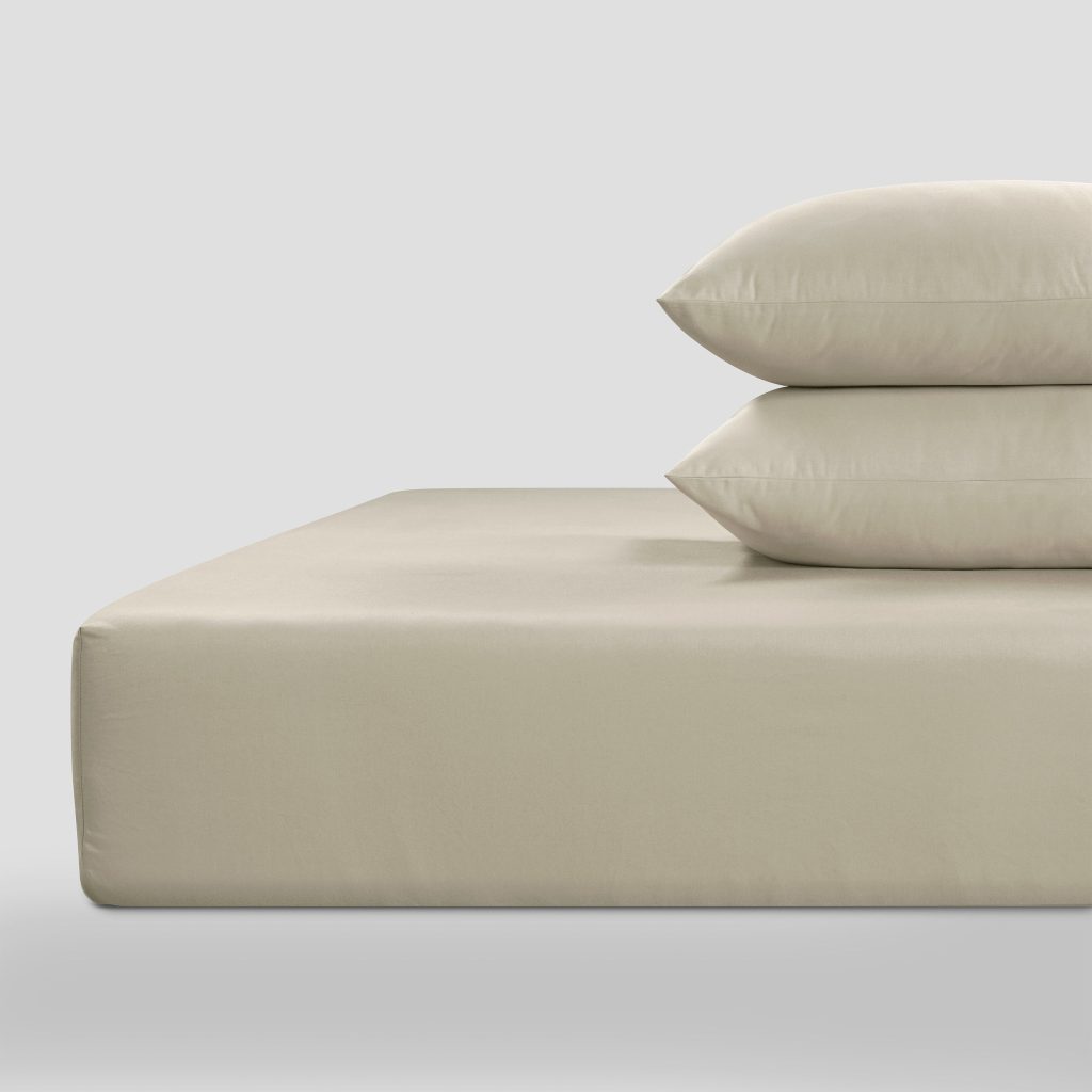 800 Thread Count Grand Splendour LUXE Fitted Sheet - Sateen Oatmeal, Super King / Oatmeal