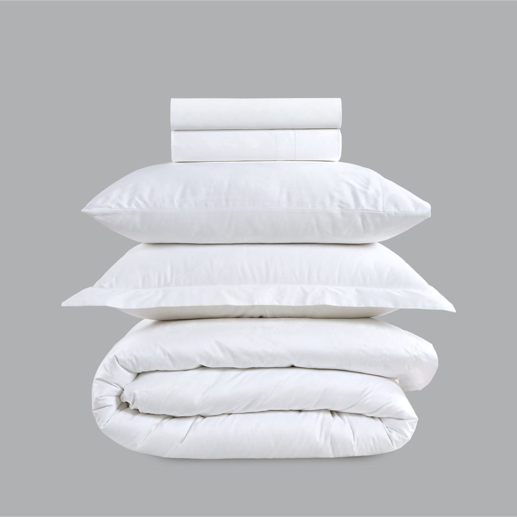 800 Thread Count Egyptian Cotton Diana Bedding Set - White, King / White