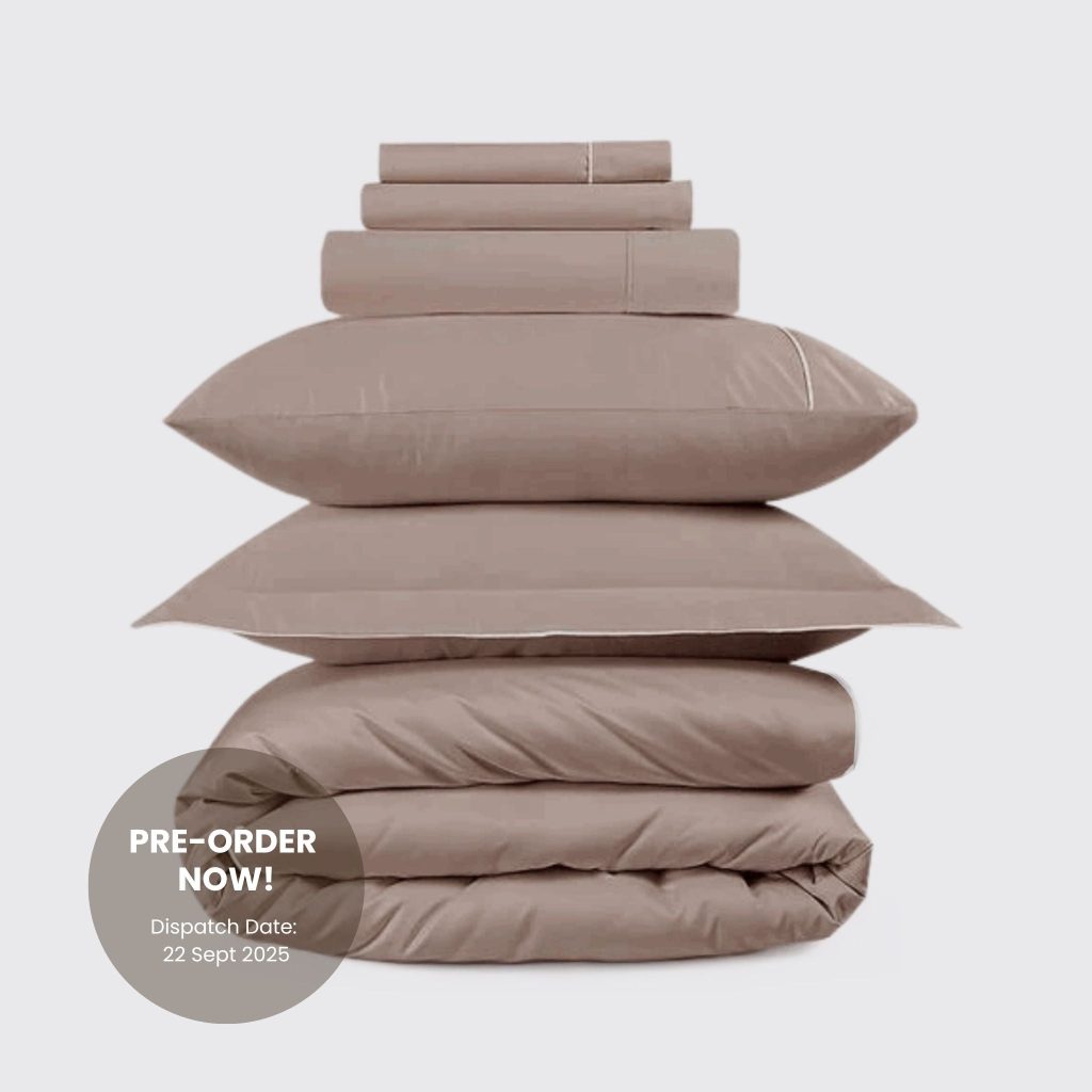 800 Thread Count Egyptian Cotton Duke of Bliss LUXE Bedding Set - Dusty Rose with White Accent, Single / Dusty Rose with White Accent