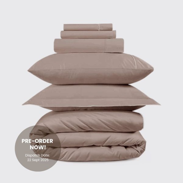 800 Thread Count Egyptian Cotton Duke of Bliss LUXE Bedding Set  Dusty Rose with White Accent Super King  Dusty Rose with White Accent | Bed Sava