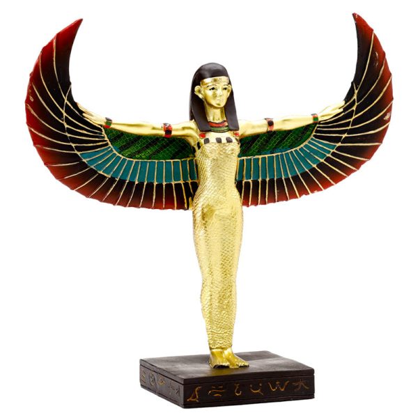 Decorative Gold Egyptian Winged Standing Isis Figurine | Bed Sava