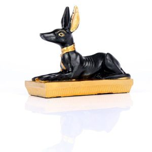 Gold and Black Egyptian Anubis Jackal Figurine | Bed Sava