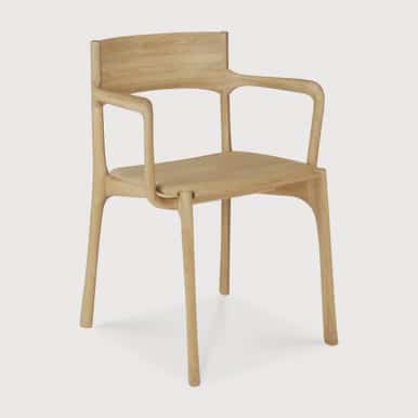 Ethnicraft PI Oak Dining Chair with Armrests