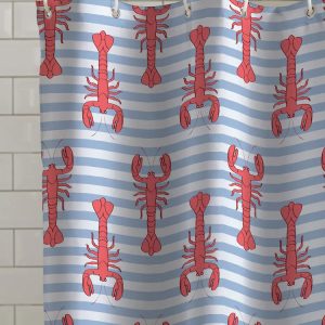 Catherine Lansfield Lobster Shower Curtain Panel | Bed Sava