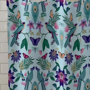 Catherine Lansfield Mya Tropical Bird Shower Curtain Panel | Bed Sava